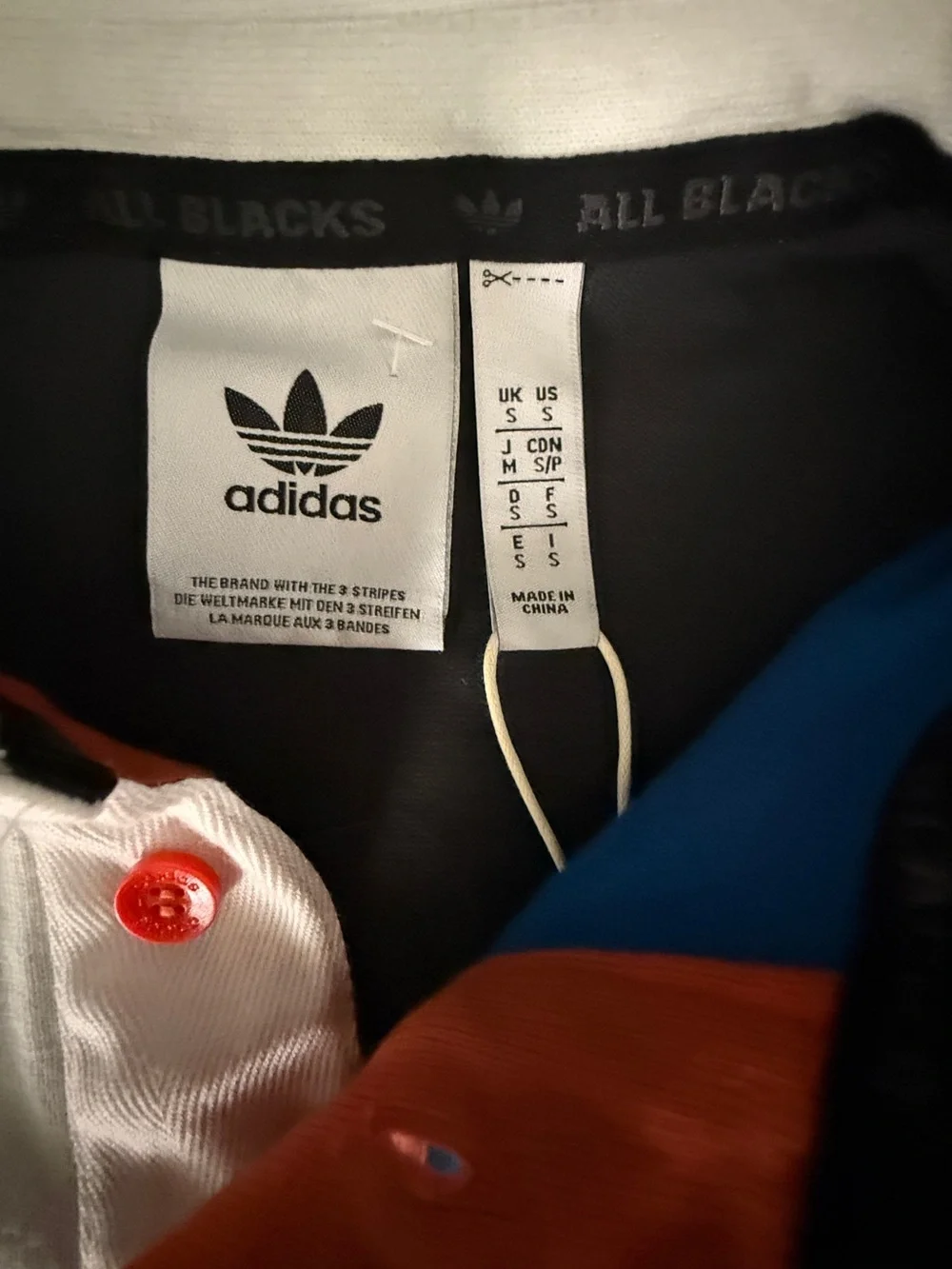adidas Colorblock Rugby Shirt - Black/Blue/White/Orange All Blacks